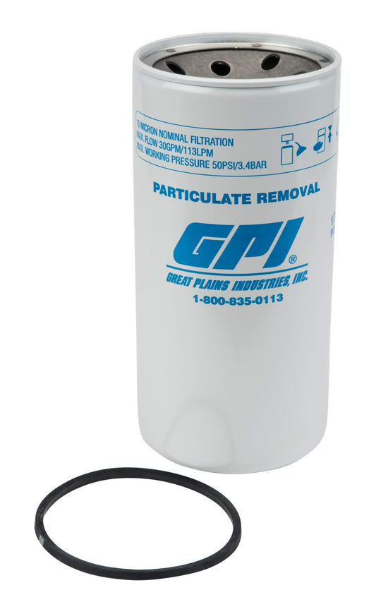 GPI P-40-30-1.5 Particulate Fuel Filter, 40 GPM (151 LPM), 30 Micron, 1.5-16 UNF Thread (GPI Genuine Accessory 129340-06)